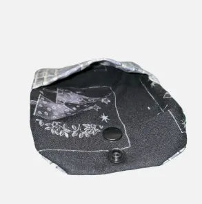 Pochette portefeuille en coton bleu brique