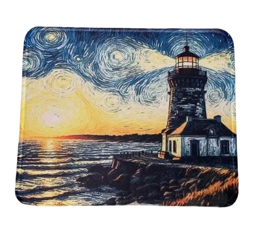 Tapis de souris Lighthouse antidérapant à bords cousus