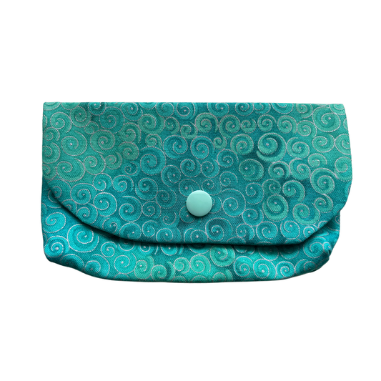 Pochette en coton turquoise