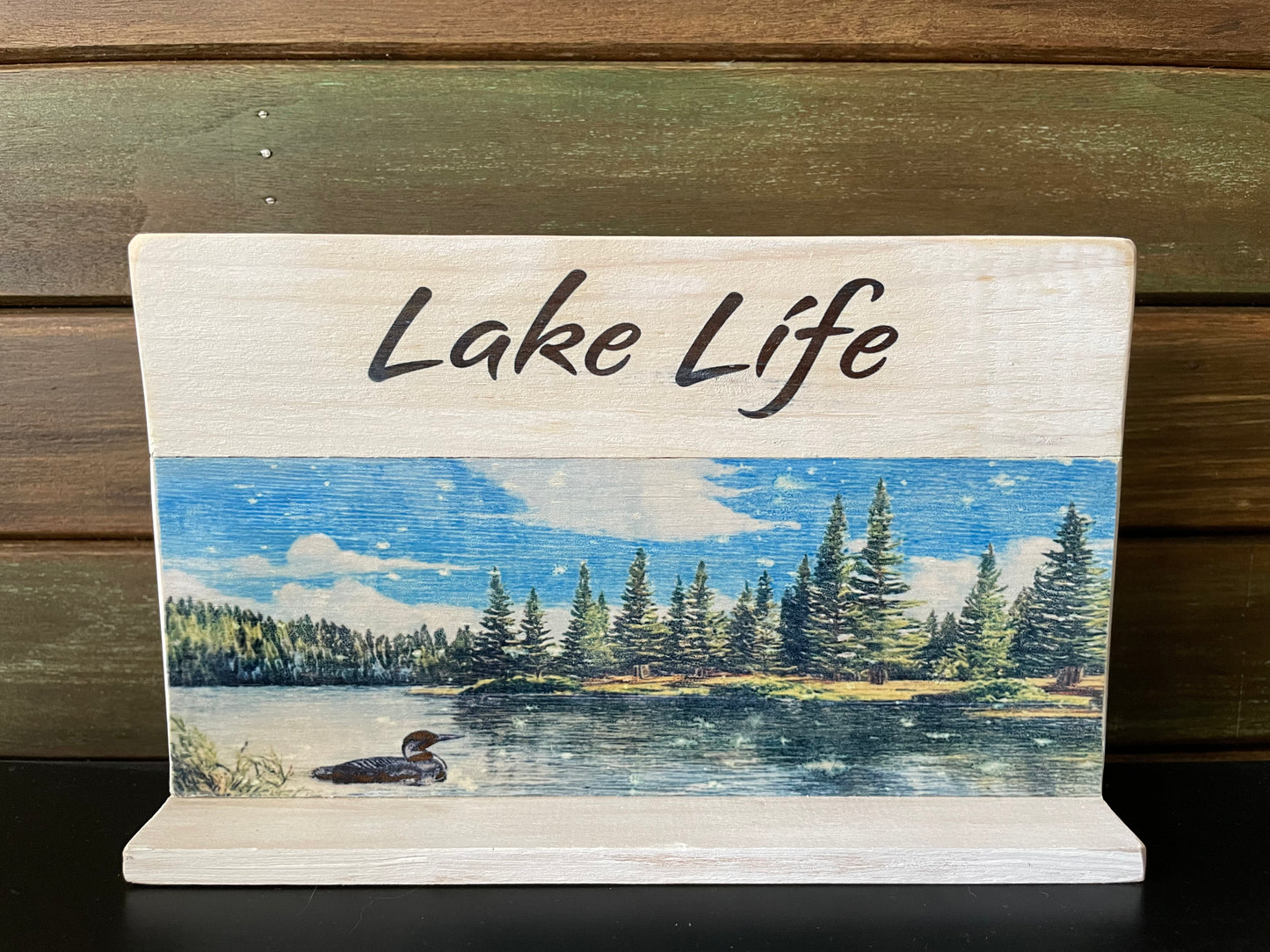 Lake Life Wood Shelf Sitter
