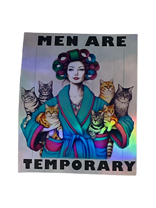 Aimant fin holographique « Cat Lady » 6,5 cm x 7,5 cm