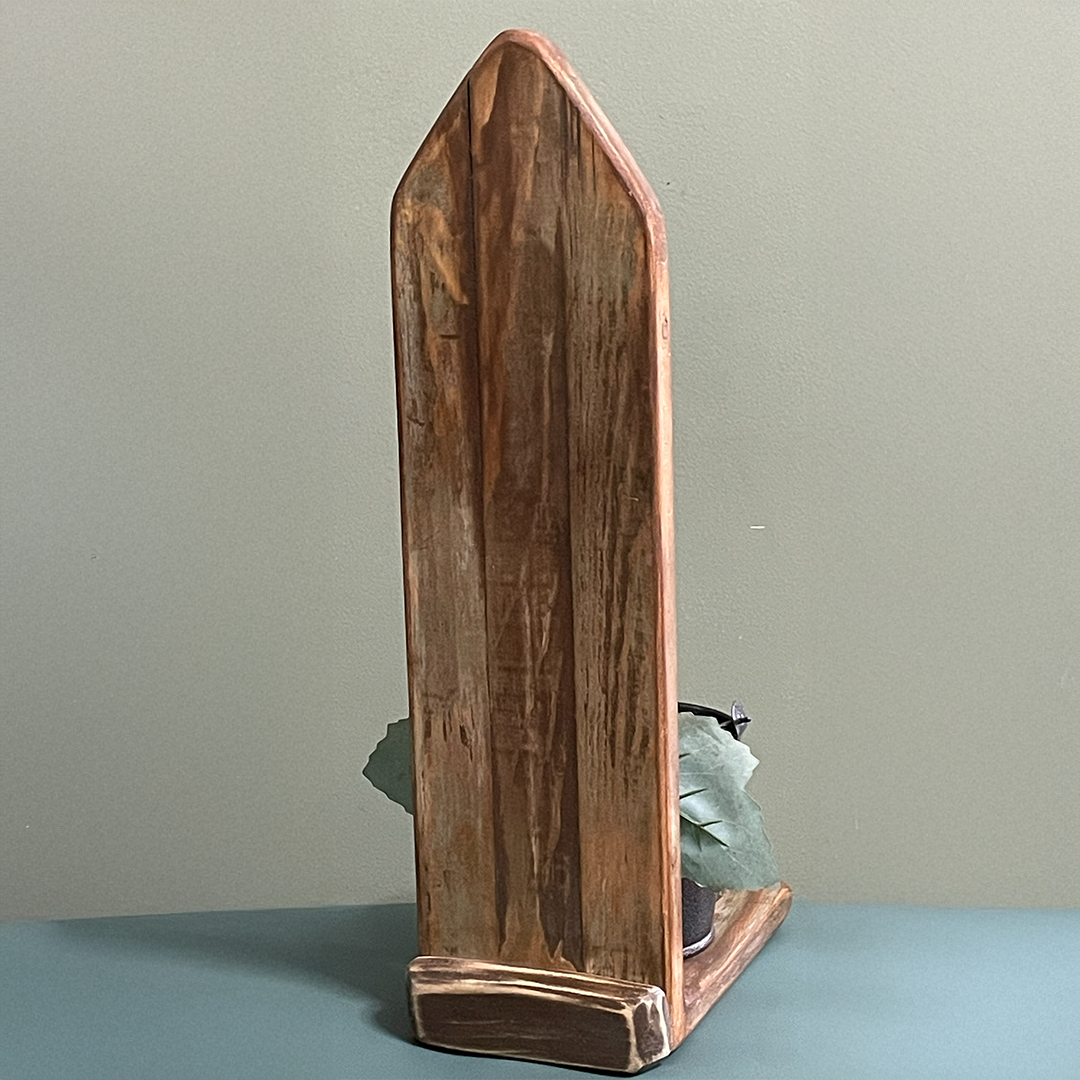 Handmade Rustic Pine Wood Bottle Opener w/ Cap Catch Bucket Cabin Bar Decor