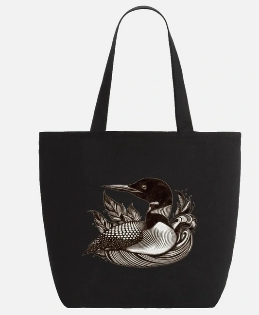 Sac cabas noir Loon avec fermeture éclair 